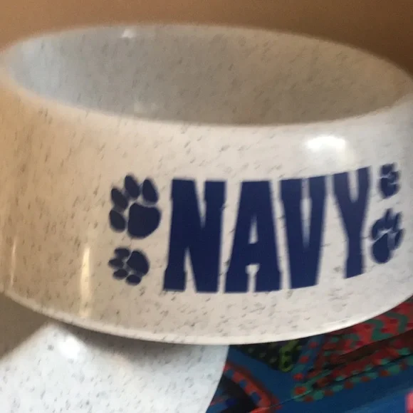 Dog Bowls- set of 2- NAVY - Picture 3 of 6